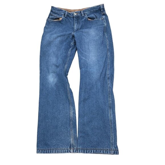 Duluth Jeans Men 36W x 36L Blue‎ Denim Gusset Straight Leg Work Chore Cotton - Picture 1 of 12